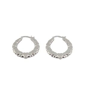 Sterling Silver Heart Interlocking Hearts Hoop Earrings Jewelry**‎